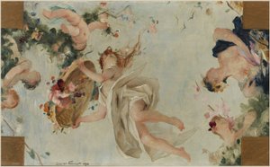 Skizze für den Festsaal im Hôtel de Ville de Paris: Die Blumen von Gabriel Joseph Marie Augustin Ferrier