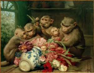 Botaniker (Affen mit Blumenvase) von Gabriel Cornelius Ritter von Max