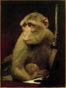 Kleiner Affe am Klavier von Gabriel Cornelius Ritter von Max