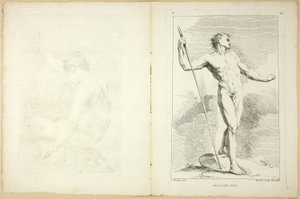 Figur (recto und verso), aus dem zweiten Buch der Figuren der Akademien, teilweise graviert von den Professoren der Königlichen Akademie von Gabriel Huquier