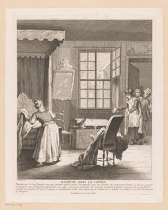 Schlafzimmerinterieur mit Ragotin in einer Kiste