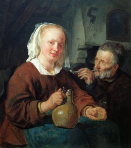 Ein Mann und eine Frau beim Wein