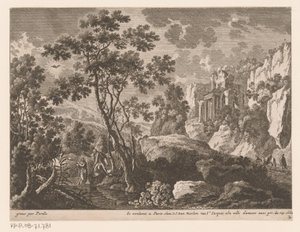 Landschaft mit der Taufe Christi im Jordan von Gabriel Perelle