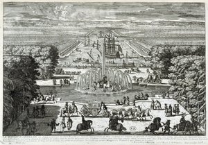 Das Apollo-Becken in den Gärten des Schlosses von Versailles - von Perelle, Ende des 17. Jahrhunderts von Gabriel Perelle