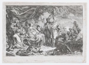 Laban sucht seine Hausgötter, ca. 1753 von Gabriel de Saint Aubin
