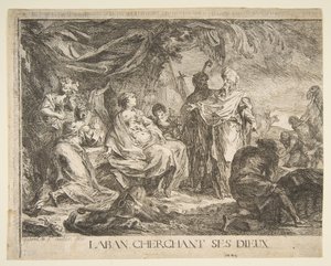 Laban sucht seine Götter, 1753 von Gabriel de Saint Aubin