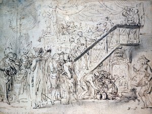 Le Grand Café 1759 von Gabriel de Saint Aubin