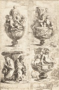 Die vier Vasen, 1754 von Gabriel de Saint Aubin