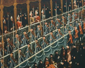Mittagessen im San Beneto Theater, angeboten vom Dogen zu Ehren der Fürsten des Nordens, Venedig (Detail)