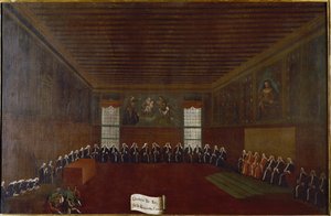 Ansicht des Raums der Kriminalquarantäne, Oberster Gerichtshof oder Rat der Vierzig