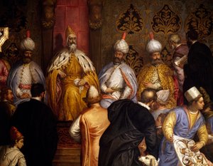 Doge Marino Grimani empfängt persische Botschafter von Gabriele Caliari
