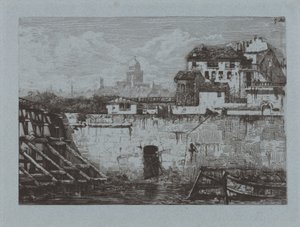 Ruinen des Hôtel de Brentonvilliers, an der Spitze der Île Saint-Louis