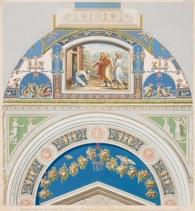 Lünette und Gewölbefeld mit Abraham und die drei Engel von Gaetano Savorelli