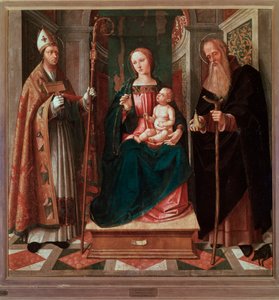 Madonna und Kind zwischen St. Biagio und St. Antonius dem Abt von Galeazzo Campi