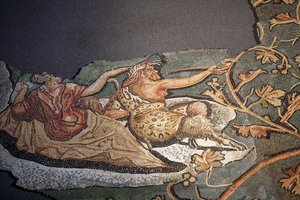 Mosaik, das die Bestrafung des Lycurgus darstellt