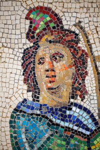 Römisches Mosaik, das Orpheus beim Spielen der Lyra darstellt