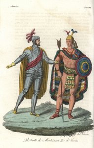 Hernán Cortés trifft Montezuma II. im Jahr 1519 von Gallo Gallina