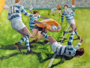 Rugbyspiel: Australien gegen Argentinien im Weltcup, 1991