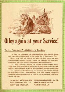 Otley wieder zu Ihren Diensten - Für die Druck- und Schreibwarenbranche, 1919 von Garratt and Atkinson