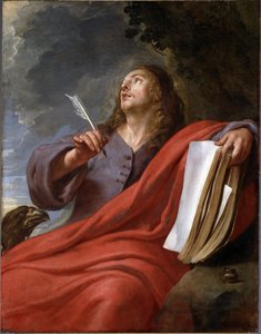 Johannes schreibt das Buch der Offenbarung auf der Insel Patmos von Gaspar De Crayer