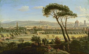 Ein Blick auf Florenz von der Bologna-Straße von Gaspar van Wittel
