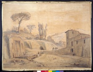 Der antike Brunnen und Bogen in Grottaferrata, Rom von Gaspar van Wittel