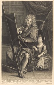 Antoine Coypel und sein Sohn von Gaspard Duchange after Antoine Coypel