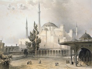 Hof der Hagia Sophia (Tafel 15), graviert von Louis Haghe (1806-85) veröffentlicht 1852 von Gaspard Fossati