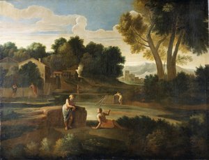 Klassische Landschaft mit Figuren