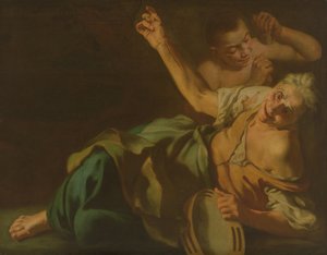 Alte Frau mit Straßenjungen