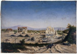 Das Fort von Vanves, während des Krieges 1870, um 1870 von Gaston de Laperrière