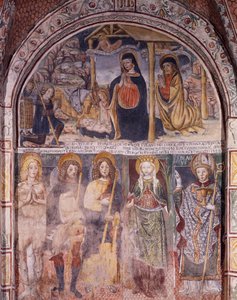 Geburt Christi und Heilige, Fresko, Basilika San Giulio, Insel San Giulio, Orta San Giulio, Italien von Gaudenzio Ferrari