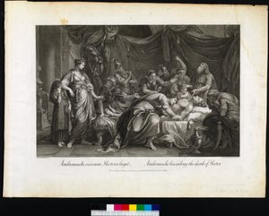 Andromache beklagt den Tod Hektors, graviert von Domenico Cunego, 1764