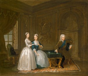 Porträt von John Montagu, seiner Frau und ihrer jüngeren Tochter von Gawen Hamilton