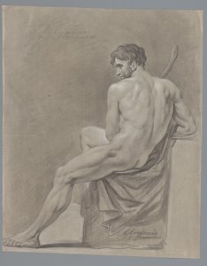 Sitzender männlicher Akt, von hinten gesehen (2. Preis 1786)