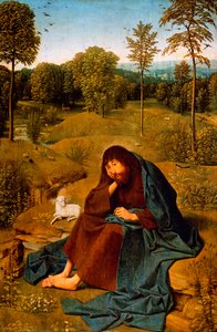 Johannes der Täufer in der Wildnis, Gemälde von Geertgen tot Sint Jans, Tafel, Niederlande von Geertgen Tot sint Jans