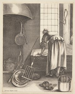 Eine Frau, die putzt von Geertruyt Roghman