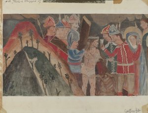 Station des Kreuzes Nr. 10: Jesus wird seiner Kleider beraubt, ca. 1936 von Geoffrey Holt