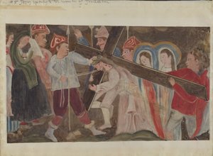 Stationen des Kreuzwegs Nr. 8: Jesus spricht zu den Frauen von Jerusalem, um 1936 von Geoffrey Holt
