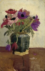 Ingwertopf mit Anemonen von Georg-Hendrik Breitner