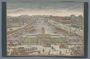Blick auf die Pont Neuf über die Seine in Paris, Richtung Pont Royal von Georg Balthasar Probst (possibly)
