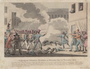 Ausbruch der polnischen Revolution in Warschau im November 1830
