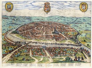 Plan und Ansicht von Sevilla, 1579-1590