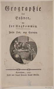 Titelblatt mit Vignette zu "Geographie für Jedermann" von Georg Christian Schule