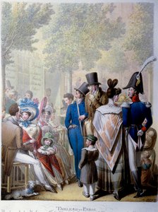 Boulevard des Italians, das Café Hardy in Paris im 19. Jahrhundert. Lithographie von George Emanuel Opitz (1775-1841) von Georg Emanuel Opitz