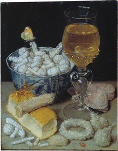Stillleben mit Brot und Zuckerwerk von Georg Flegel