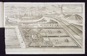 Die neuen Gärten in Kremsier, die Residenz des Fürstbischofs, veröffentlicht ca. 1700 von Georg Matthaus Vischer