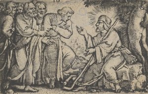 Christus spricht zu den Jüngern, aus Die Geschichte von Christus, 1534-35 von Georg Pencz