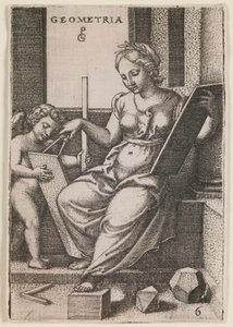 Geometrie, aus der Serie „Die Freien Künste“ von Georg Pencz