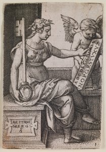 Grammatica, aus der Serie "Die Freien Künste", um 1541 (Gravur)